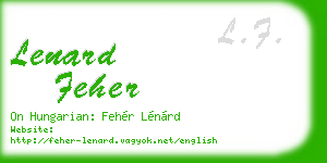 lenard feher business card